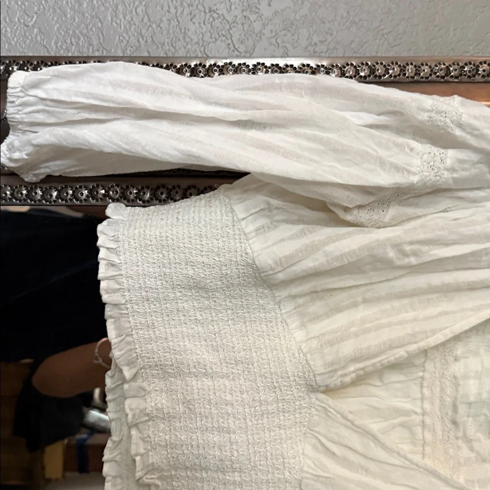 Zara Cream Crop Top Long Sleeve